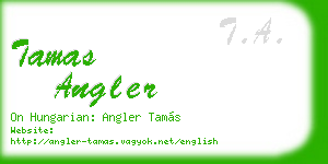 tamas angler business card