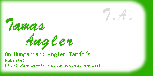 tamas angler business card